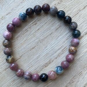 watermelon tourmaline bracelet 7mm stretch NEW